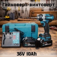 Безчетков  акумулаторен ударен гайковерт-винтоверт 36V 10Ah КРАФТРОЯЛ