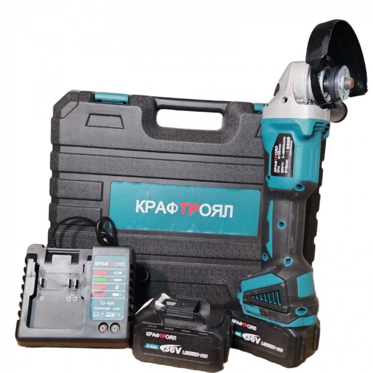Безчетков акумулаторен ъглошлайф 36V 8Ah КРАФТРОЯЛ