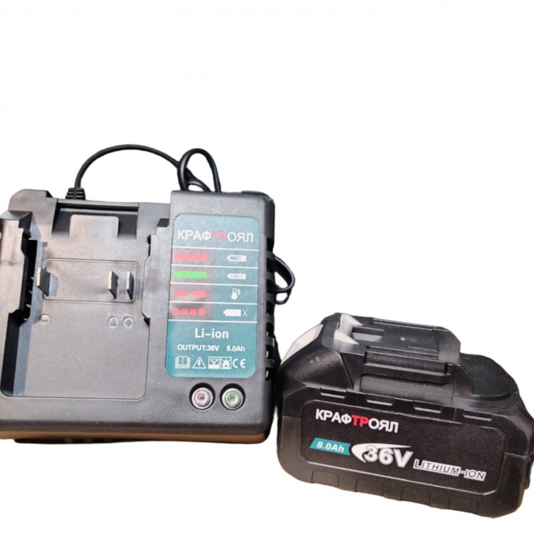 Безчетков акумулаторен ъглошлайф 36V 8Ah КРАФТРОЯЛ