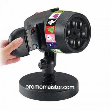 Лазерен прожектор Star Shower Slideshow с 12 форми за декорация Лазерен прожектор Star Shower Slideshow с 12 форми за декорация