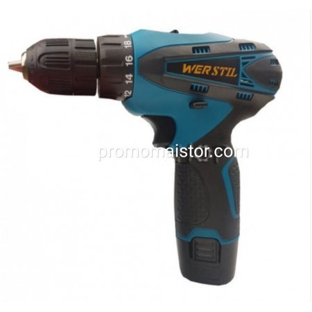 Акумулаторен винтоверт WERSTIL 18V + вложки и удължение Акумулаторен винтоверт WERSTIL 18V + вложки и удължение