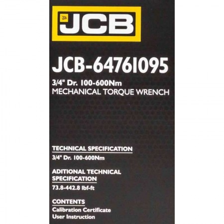 Динамометричен ключ 3/4", 100-600 Nm JCB-64761095 Динамометричен ключ 3/4", 100-600 Nm JCB-64761095