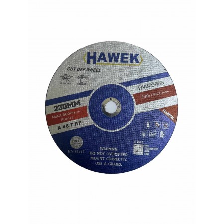 Комплект 10 броя дискове за рязане на метал и неръждавейка HAWEK 230 мм. / 1,9 мм. Комплект 10 броя дискове за рязане на метал и неръждавейка HAWEK 230 мм. / 1,9 мм.
