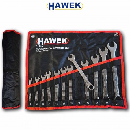 Комплект звездогаечни ключове 12 части 8-24 мм. HAWEK Комплект звездогаечни ключове 12 части 8-24 мм. HAWEK