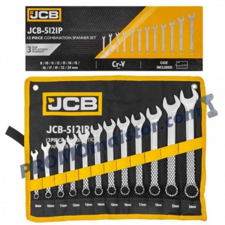 Комплект звездогаечни ключове JCB 12 части 8 - 24 мм Комплект звездогаечни ключове JCB 12 части 8 - 24 мм