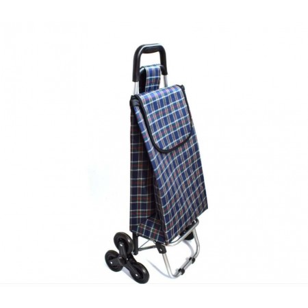 Многоцветна сгъваема пазарска количка със специални колела за стълби, 60 литра