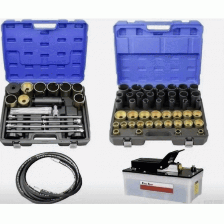 Хидравличен комплект за монтаж и демонтаж на шарнири, втулки, лагери и семеринги KRAFTWELLE Хидравличен комплект за монтаж и демонтаж на шарнири, втулки, лагери и семеринги KRAFTWELLE