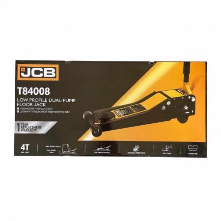 Нископрофилен крик тип крокодил с 2 помпи и педал 4 тона, 75-505 мм. JCB Нископрофилен крик тип крокодил с 2 помпи и педал 4 тона, 75-505 мм. JCB