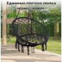 Единична плетена люлка, черна - хамак 