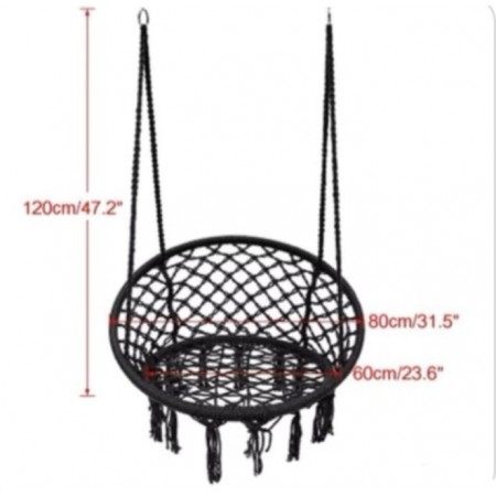 Единична плетена люлка, черна - хамак  Единична плетена люлка, черна - хамак