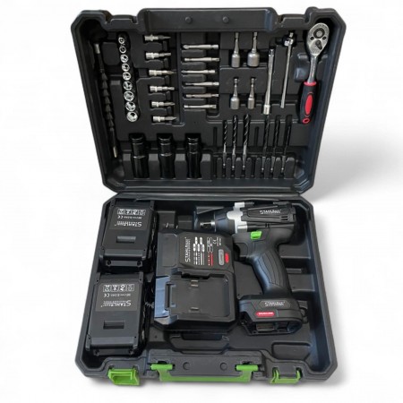 Комплект ударен гайковерт-винтоверт 36V 8Ah STAHLMAYER + 40 броя инструменти