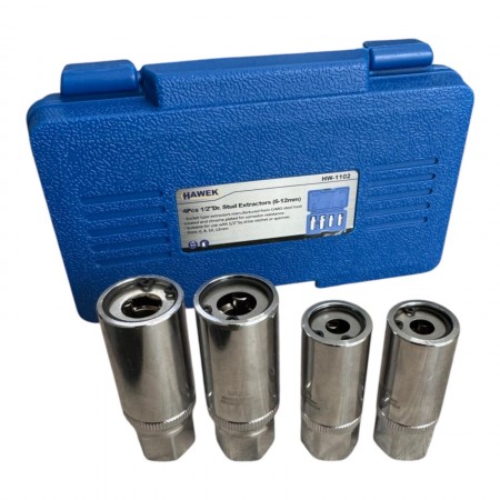 Комплект екстрактори за шпилки 4 части; 6-12 мм. 1/2" HAWEK