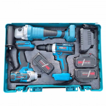 ПРОМО ПАКЕТ акумулаторни гайковерт, ъглошлайф и винтоверт 3в1 WERKBULL