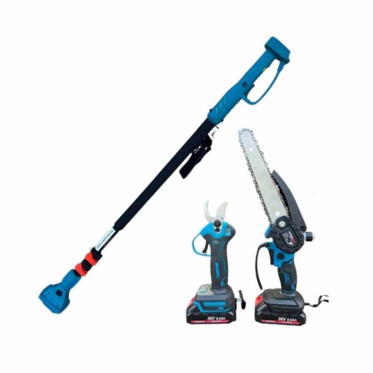 ПРОМО ПАКЕТ Акумулаторна лозарска ножица, мини трион и телескопичен прът KRAFTROYAL