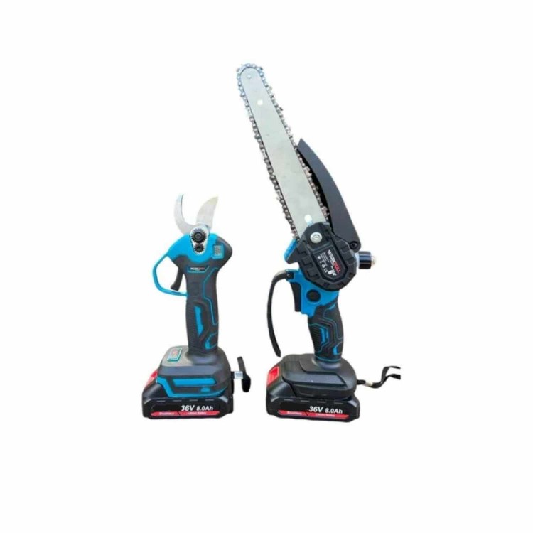 ПРОМО ПАКЕТ Акумулаторна лозарска ножица, мини трион и телескопичен прът KRAFTROYAL