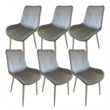 Комплект 6 броя трапезни столове Ария - цвят светлосив Комплект 6 броя трапезни столове Ария - цвят светлосив