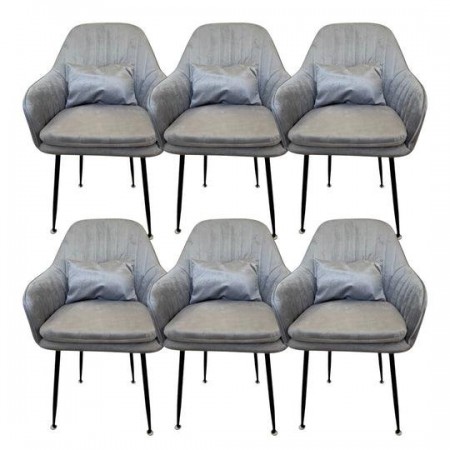 Комплект 6 броя трапезни столове Ивон + ПОДАРЪК възглавнички - цвят сив Комплект 6 броя трапезни столове Ивон + ПОДАРЪК възглавнички - цвят сив