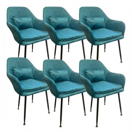 Комплект 6 броя трапезни столове Ивон + ПОДАРЪК възглавнички - цвят тюркоаз Комплект 6 броя трапезни столове Ивон + ПОДАРЪК възглавнички - цвят тюркоаз