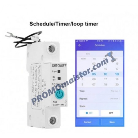 Смарт Wi-Fi за DIN шина монофазен прекъсвач 63А с електромотор Ewelink Смарт Wi-Fi за DIN шина монофазен прекъсвач 63А с електромотор Ewelink