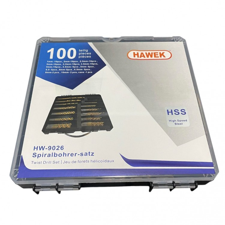 Професионален комплект свредла за метал HAWEK – 100 части Професионален комплект свредла за метал HAWEK – 100 части