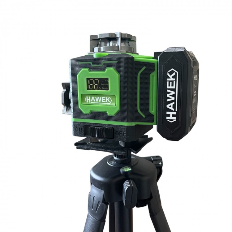 Професионален лазерен нивелир HAWEK 4D 16 линии + лазерна ролетка 50м
