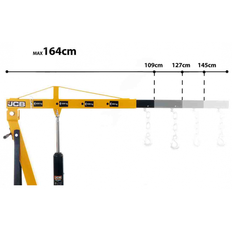 Хидравличен сгъваем кран за двигатели тип жираф 2 тона JCB 