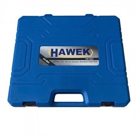 Комплект ударни вложки и удължения 43части – 1/2'' HAWEK, HW-2053