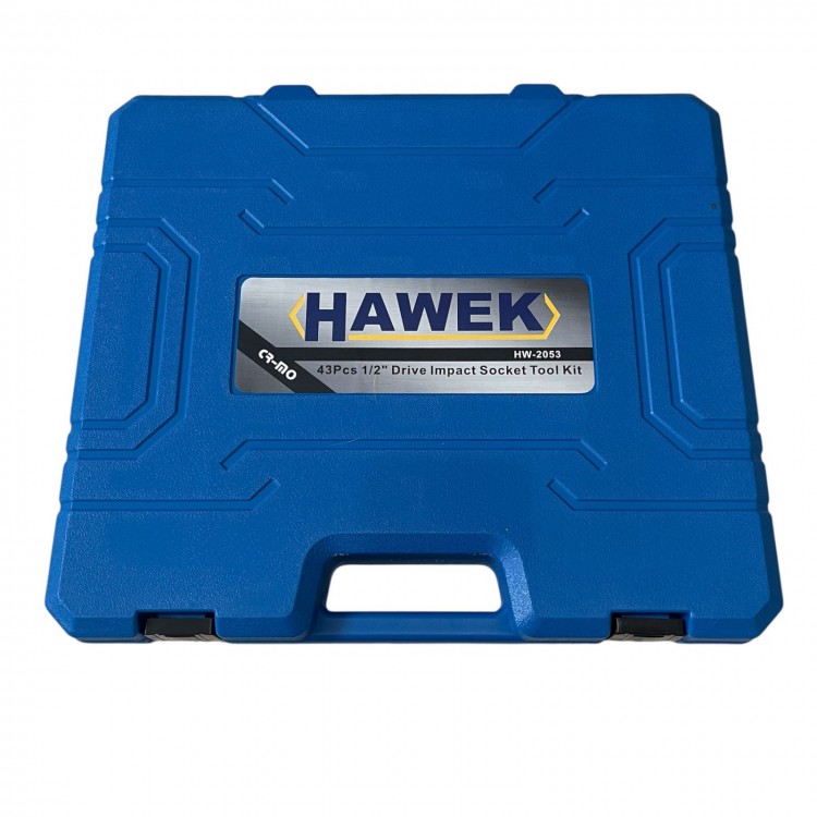Комплект ударни вложки и удължения 43части – 1/2'' HAWEK, HW-2053