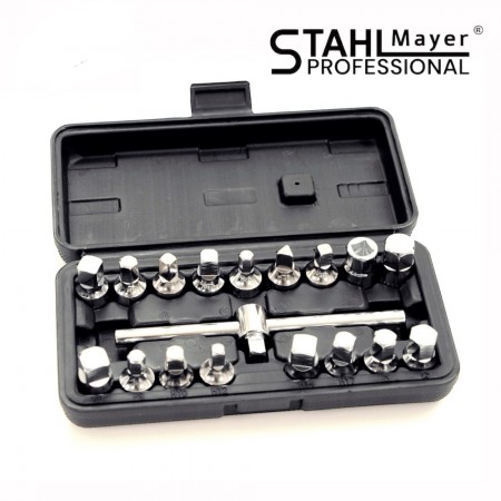 Комплект ключове за пробки на картер STAHLMAYER, 18 части