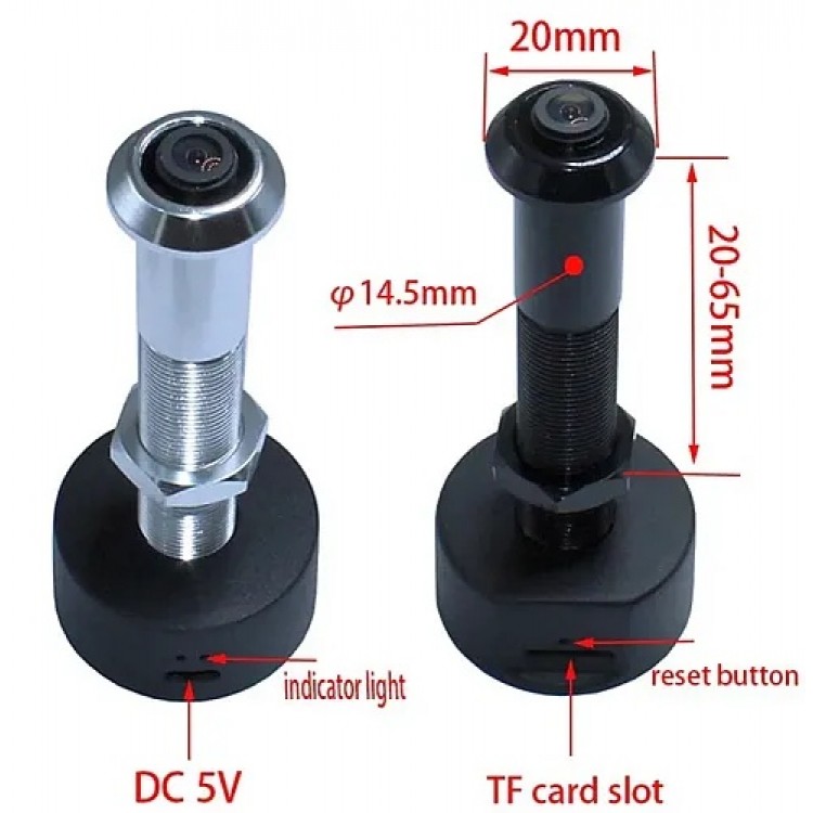 WiFi смарт камера за врата – шпионка с широкоъгълен обектив и нощно виждане  WiFi смарт камера за врата – шпионка с широкоъгълен обектив и нощно виждане