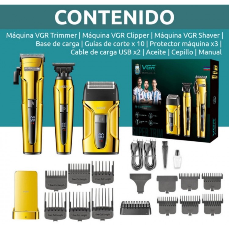 Комплект 3в1  машини за подстригване на брада и коса VGR V-694