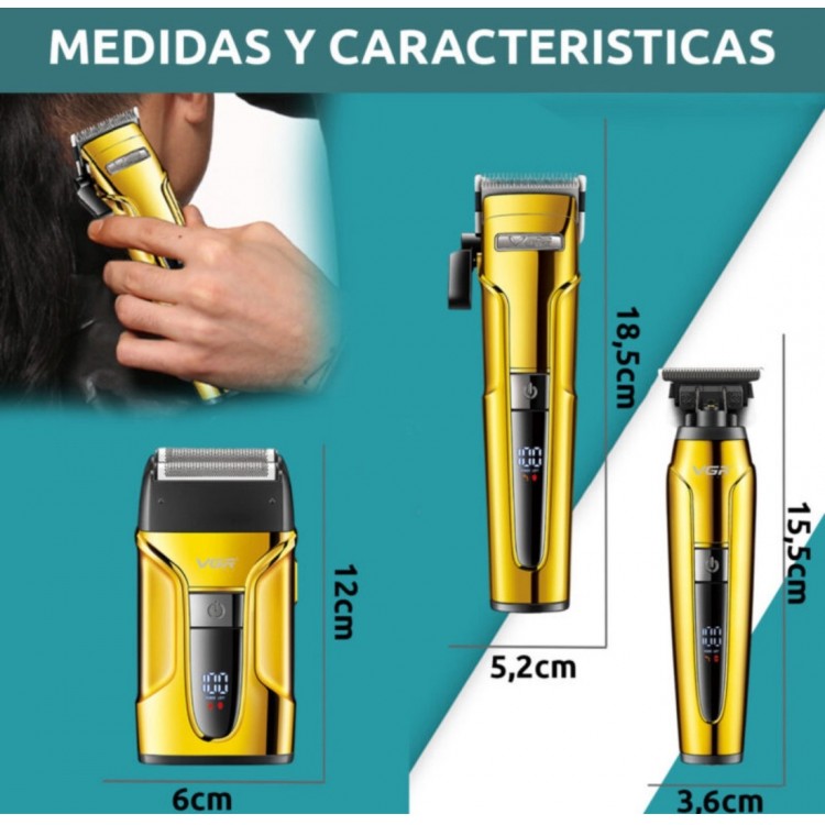 Комплект 3в1  машини за подстригване на брада и коса VGR V-694