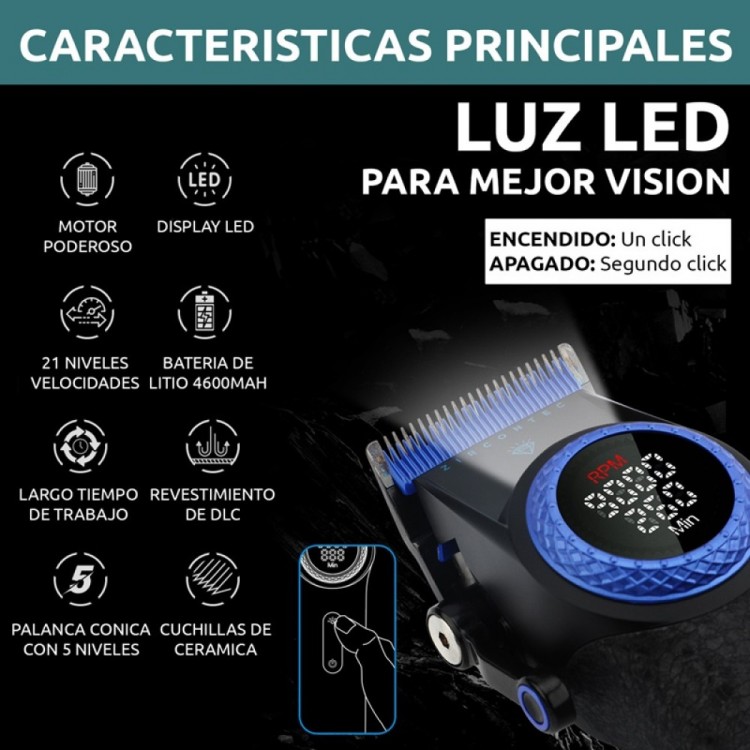 Професионална машинка за подстригване VGR PRO V-001 Blue Edition