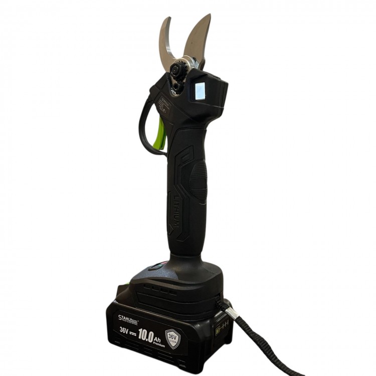 Комплект акумулаторна лозарска ножица и акумулаторен трион StahlMayer 36V 10AH, LCD дисплей