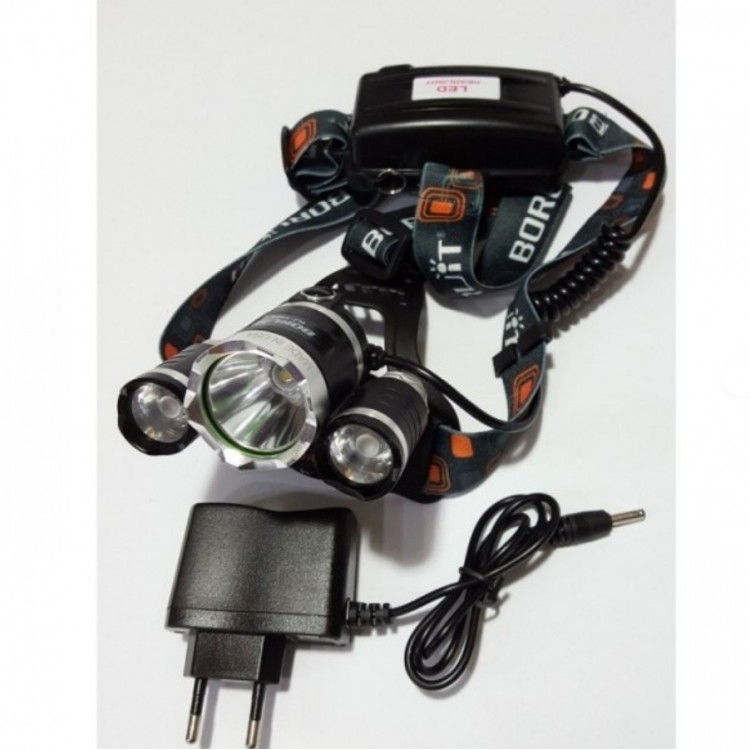 Мощен челник за глава с 3 LED диода Boruit