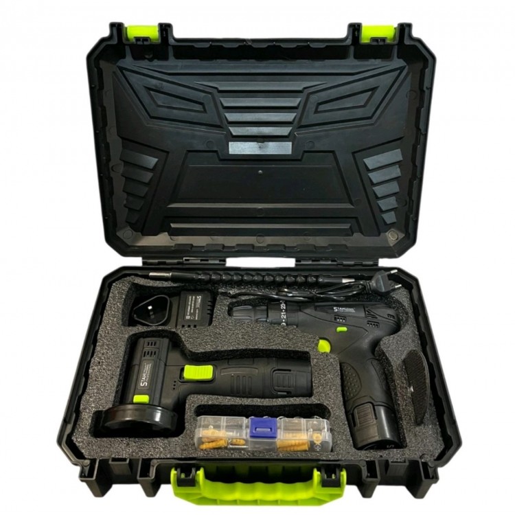 Комплект акумулаторен ударен винтоверт + мини ъглошлайф STAHLMAYER 24V