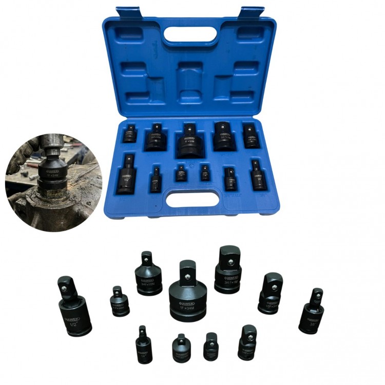 Ударни адаптери – преходници и карета за гедоре 11 части HAWEK