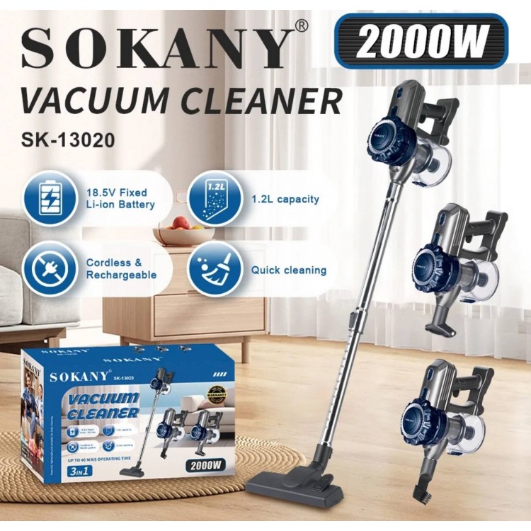 Прахосмукачка SOKANY SK-13020 – безжична, 2000W Прахосмукачка SOKANY SK-13020 – безжична, 2000W