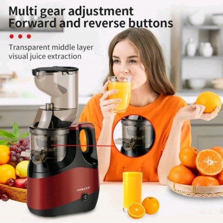 Професионална бавна сокоизстисквачка за студено пресоване Sokany SK-01005, 800W Професионална бавна сокоизстисквачка за студено пресоване Sokany SK-01005, 800W