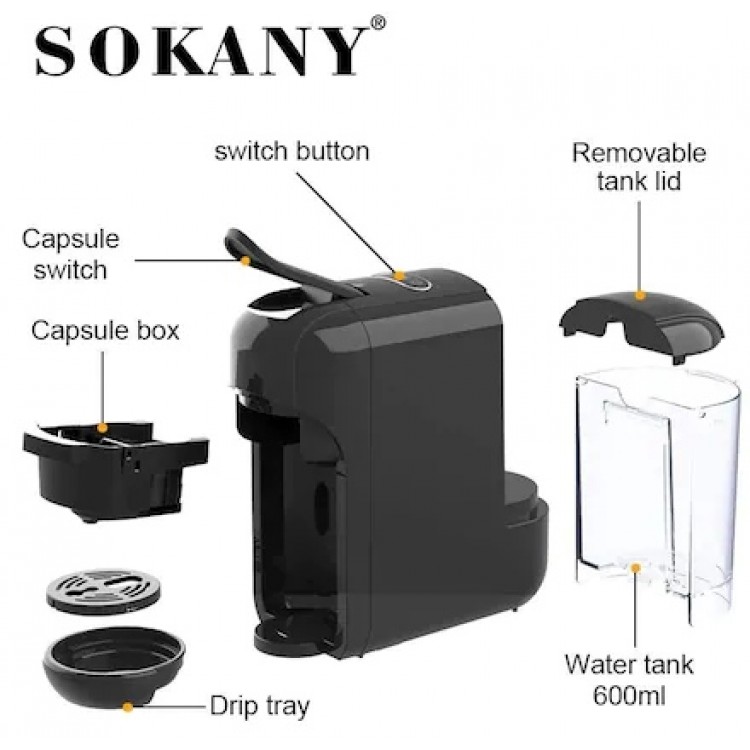 Kафемашина Sokany SK-04031 – 3-в-1, 700 мл, 1400 W Kафемашина Sokany SK-04031 – 3-в-1, 700 мл, 1400 W