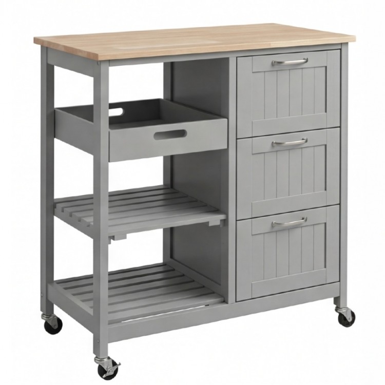 Мобилен кухненски остров, кухненска количка, 67 см