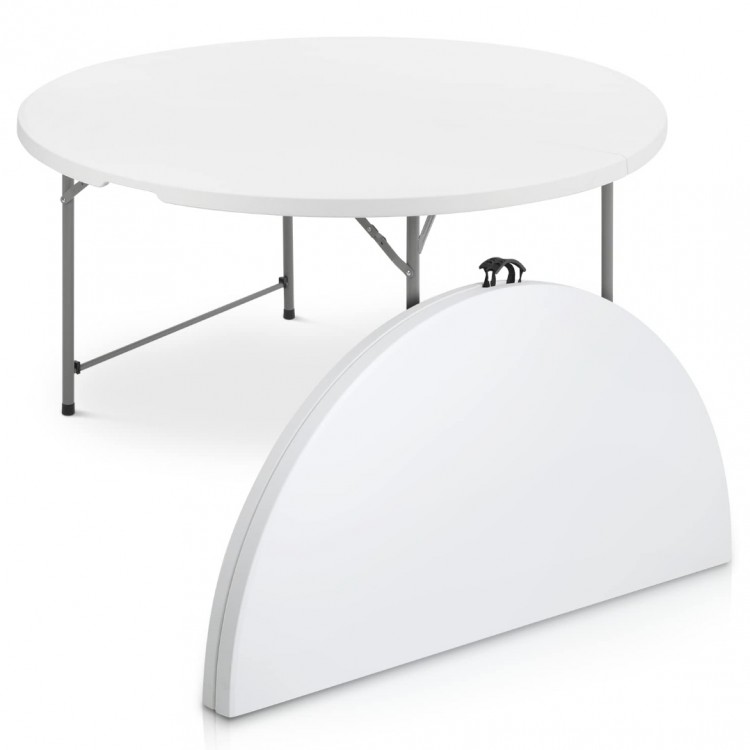 Кръгла кетъринг маса със сгъваем плот 