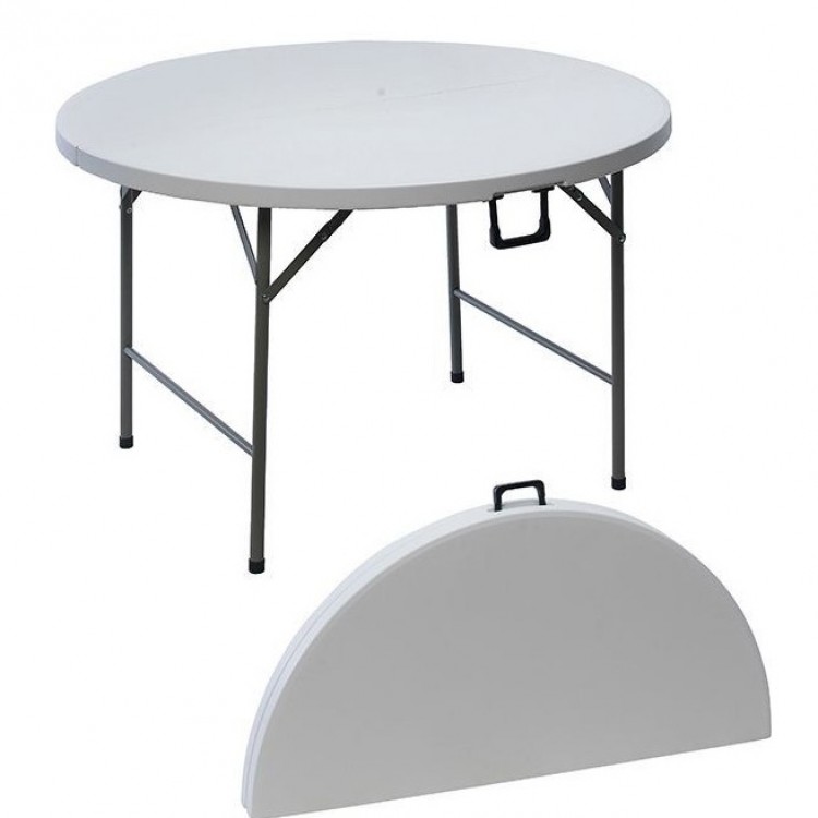 Кръгла кетъринг маса със сгъваем плот 