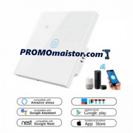 Tuya Smartlife - WiFi единичен сензорен ключ за осветление Tuya Smartlife - WiFi единичен сензорен ключ за осветление