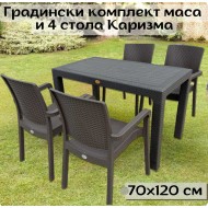 Градински комплект - маса и 4 стола Каризма 