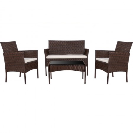 Градински ратанов комплект от 4 части Градински ратанов комплект от 4 части