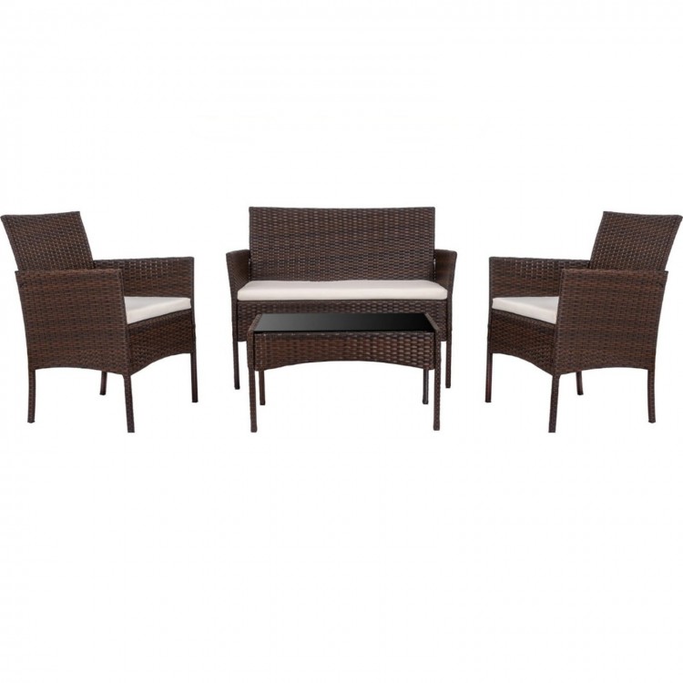 Градински ратанов комплект от 4 части Градински ратанов комплект от 4 части