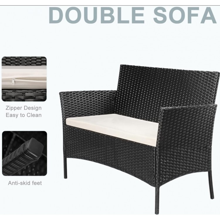 Градински ратанов комплект от 4 части Градински ратанов комплект от 4 части