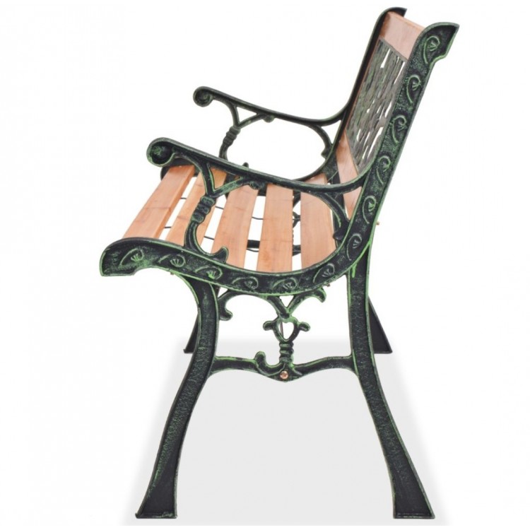 Градинска пейка, дърво и ковано желязо Градинска пейка, дърво и ковано желязо