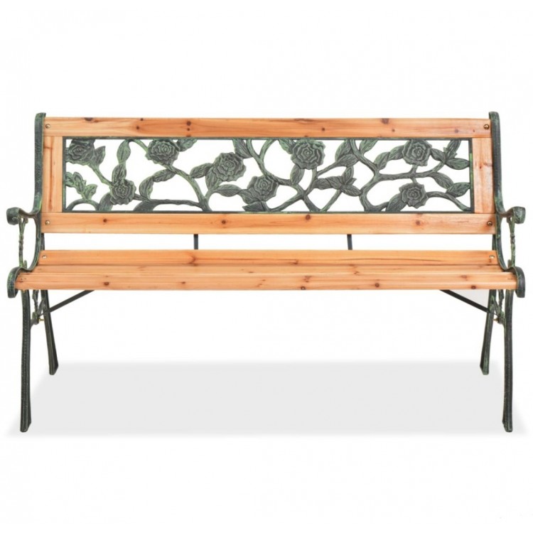 Градинска пейка, дърво и ковано желязо Градинска пейка, дърво и ковано желязо